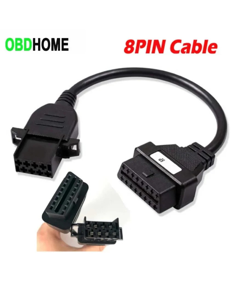 OBD2 8P Adapter for Volvo 8Pin OBD Convertor Cable Truck Heavy Duty Di