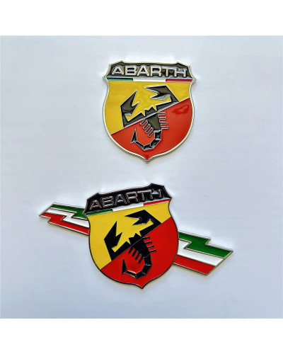 Pegatinas 3D para coche, emblema de ala lateral, insignia de maletero, calcomanía para Fiat Abarth 500, 124, 125, Punto Bravo, a