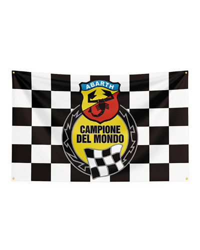 FLAGDOM Bandera de poliéster impresa para coche, 90x150cm, 3x5 pies, bandera Abarth para Decoración