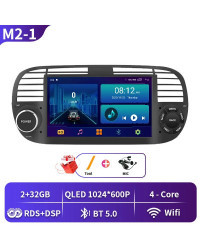 Radio Multimedia con GPS para coche, reproductor de vídeo con Android 13, 7 pulgadas, 4G, Carplay, estéreo, WIFI, para FIAT 500 