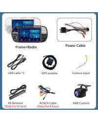 Radio Multimedia con GPS para coche, reproductor de vídeo con Android 13, 7 pulgadas, 4G, Carplay, estéreo, WIFI, para FIAT 500 