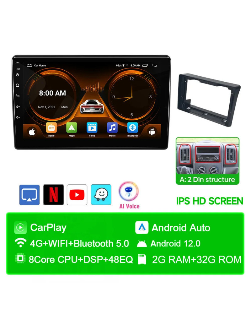 JIUYIN-autorradio por Fiat Ducato 2005-2023, Citroen Jumper, Peugeot Boxer, Dodge Ram 2500, Carplay inalámbrico, Android, Multim