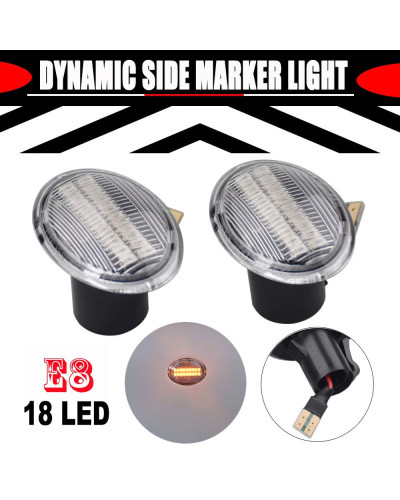 Luz LED de posición lateral para coche, lámpara de señal de giro transparente para FIAT 4S 63 3P NUOVA 500 ABARTH Ford KA DESDE 