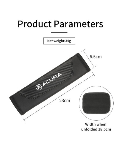 Hombrera de protección para cinturón de seguridad de coche, almohadilla empalmada de fibra de carbono para Acura MDX RDX TSX RSX