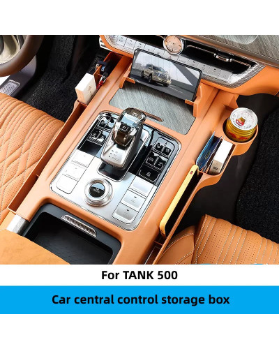 Caja de almacenamiento de Control Central para coche, soporte para tel