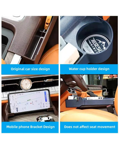 Caja de almacenamiento de Control Central para coche, soporte para tel