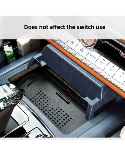 Caja de almacenamiento de Control Central para coche, soporte para tel