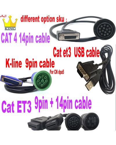 9pin and 14pin OBD2 usb K line Cable for Heavy Duty Truck DPA5 Connect