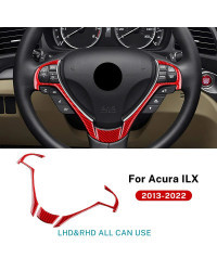 Pegatina de fibra de carbono suave Real para Acura ILX, accesorios para volante de coche, 2013, 2014, 2015, 2016, 2017, 2018, 20