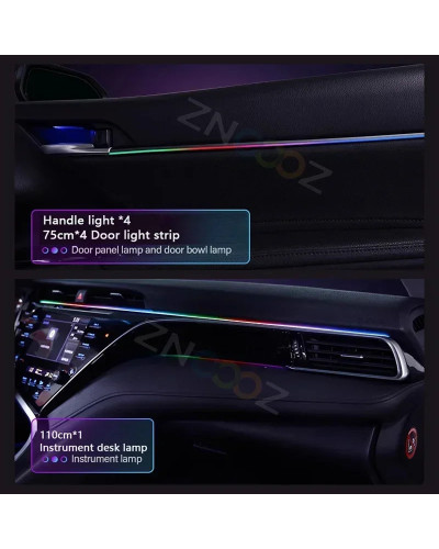 Luces de Ambiente de acrílico para Interior de coche, accesorios RGB 2