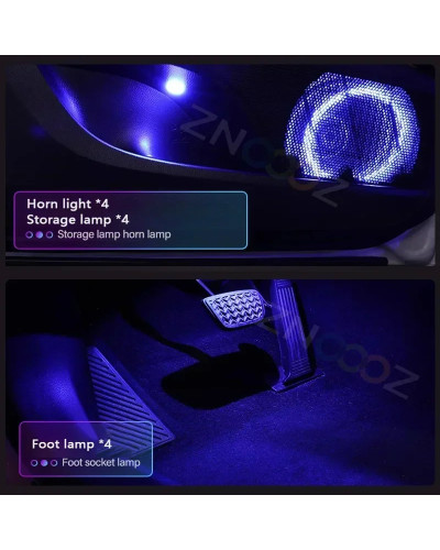 Luces de Ambiente de acrílico para Interior de coche, accesorios RGB 2