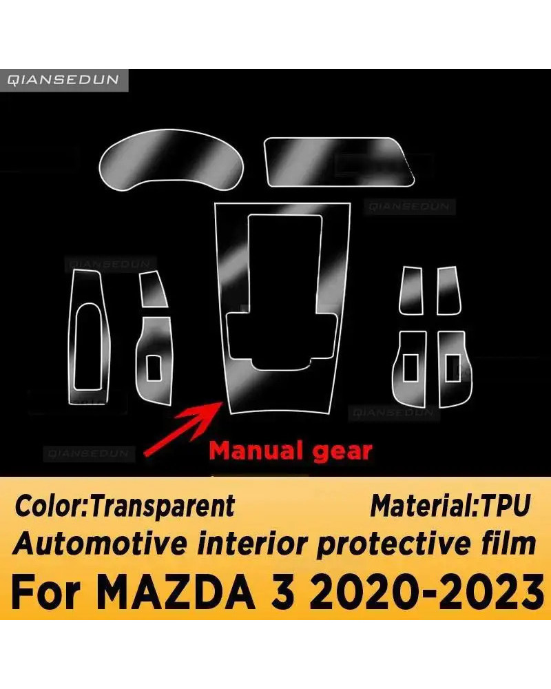 Para Mazda 3 2019-2023 película Interior de coche tablero de piano con