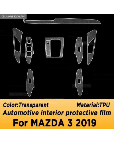 Para Mazda 3 2019-2023 película Interior de coche tablero de piano con