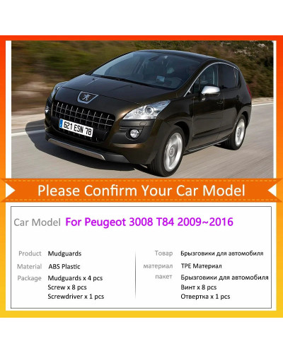 Para Peugeot 3008 T84 MK1 1th 1Gen 2009 ~ 2016 2010 2011 2012 2013 gua