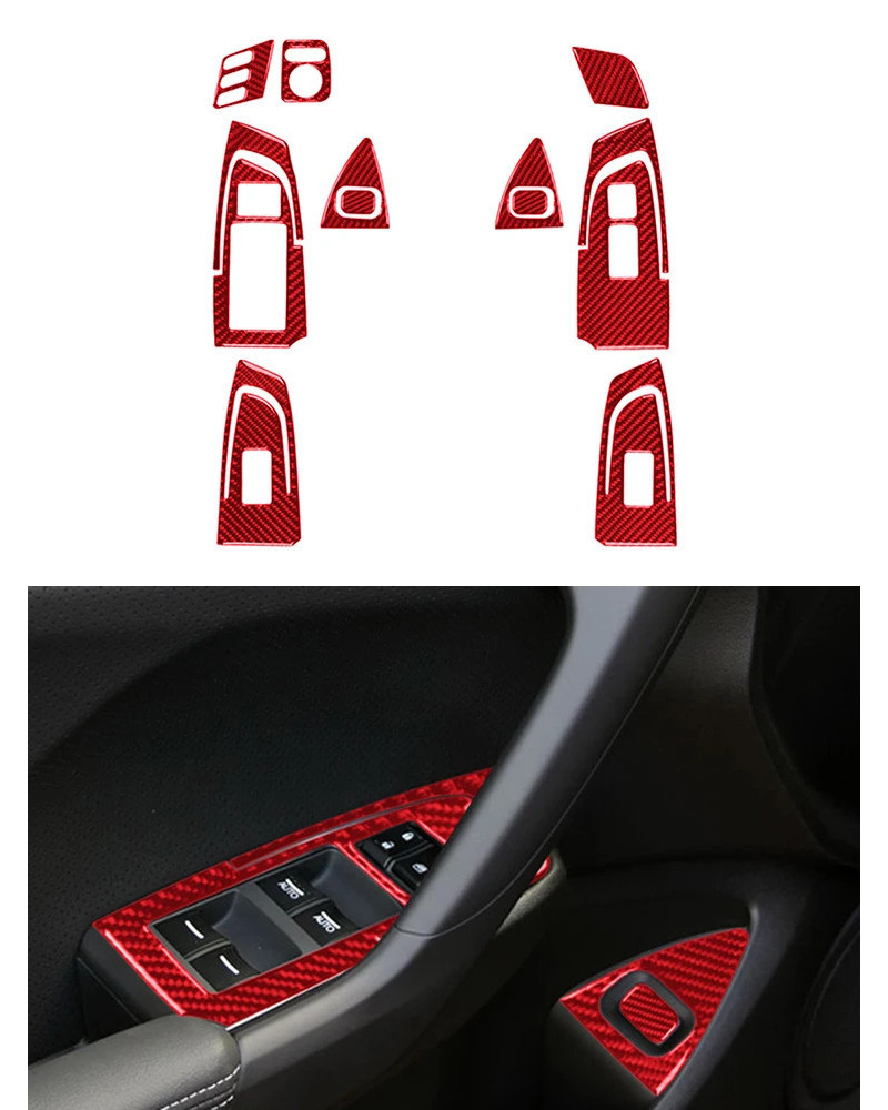 Juego de pegatinas de Control de elevación de puerta de fibra de carbono, 13 piezas para Honda Acura TSX 2009, 2010, 2011, 2012,