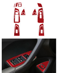 Juego de pegatinas de Control de elevación de puerta de fibra de carbono, 13 piezas para Honda Acura TSX 2009, 2010, 2011, 2012,