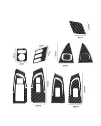 Juego de pegatinas de Control de elevación de puerta de fibra de carbono, 13 piezas para Honda Acura TSX 2009, 2010, 2011, 2012,