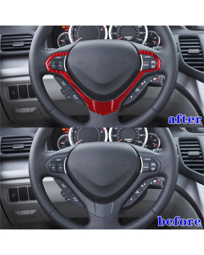 Pegatinas de fibra de carbono para volante de coche, accesorios decorativos para Interior de Honda Acura TSX 2009, 2010, 2011, 2