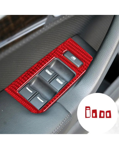 Pegatinas embellecedoras de protección de fibra de carbono, accesorios interiores de coche, color rojo, para Acura TL 2004, 2005