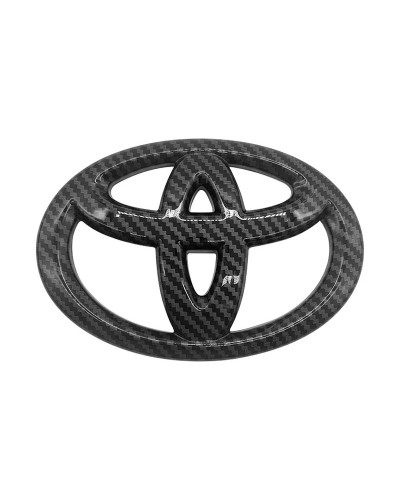 Pegatinas decorativas para volante de coche, emblema de fibra de carbono para Toyota Prius Hilux Avensis Auris Verso Corolla Cam