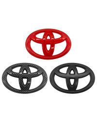 Pegatinas decorativas para volante de coche, emblema de fibra de carbono para Toyota Prius Hilux Avensis Auris Verso Corolla Cam