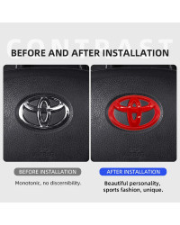 Pegatinas decorativas para volante de coche, emblema de fibra de carbono para Toyota Prius Hilux Avensis Auris Verso Corolla Cam