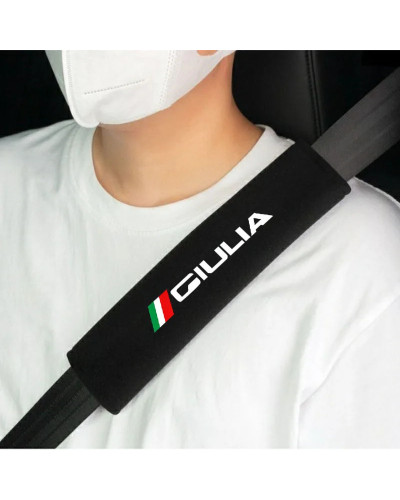 Cinturón de seguridad de algodón para coche, cubierta protectora de hombro para Alfa Romeo GIULIA, accesorios, 2 piezas