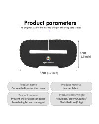 Hebilla de cuero para cinturón de seguridad de coche, Protector antiarañazos para Alfa Romeo GT, Stelvio F1, Brera Volante, Tona