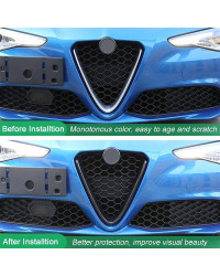 Rejilla delantera con textura de fibra de carbono ABS, cubierta de marco de decoración para Alfa Romeo Giulia 2017-2020, accesor