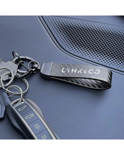 Llavero colgante de cuero de carbono para coche, accesorios interiores