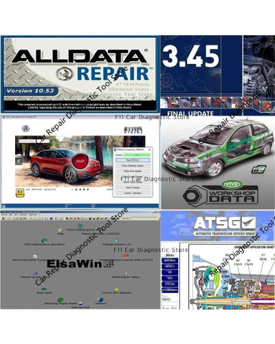 2024 year car repair software Alldata 2014 autodata 3.45 elsawin 6.0 e