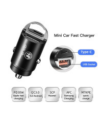 Cargador USB para coche con pantalla digital, dispositivo de carga de 100w para Alfa Romeo 4C 159 Spider Giulia Giulietta 156 To