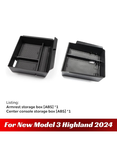 Reposabrazos para consola Tesla modelo 3 Highland 2024, caja organizad