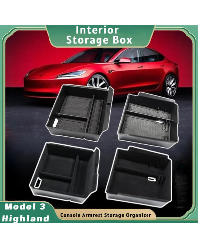 Reposabrazos para consola Tesla modelo 3 Highland 2024, caja organizad