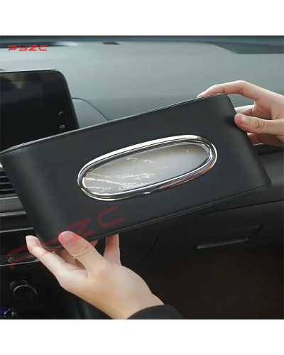 Caja de pañuelos de cuero para coche, accesorios interiores para BYD M