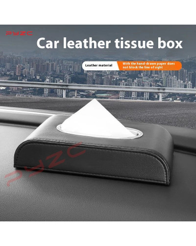 Caja de pañuelos de cuero para coche, accesorios interiores para BYD M