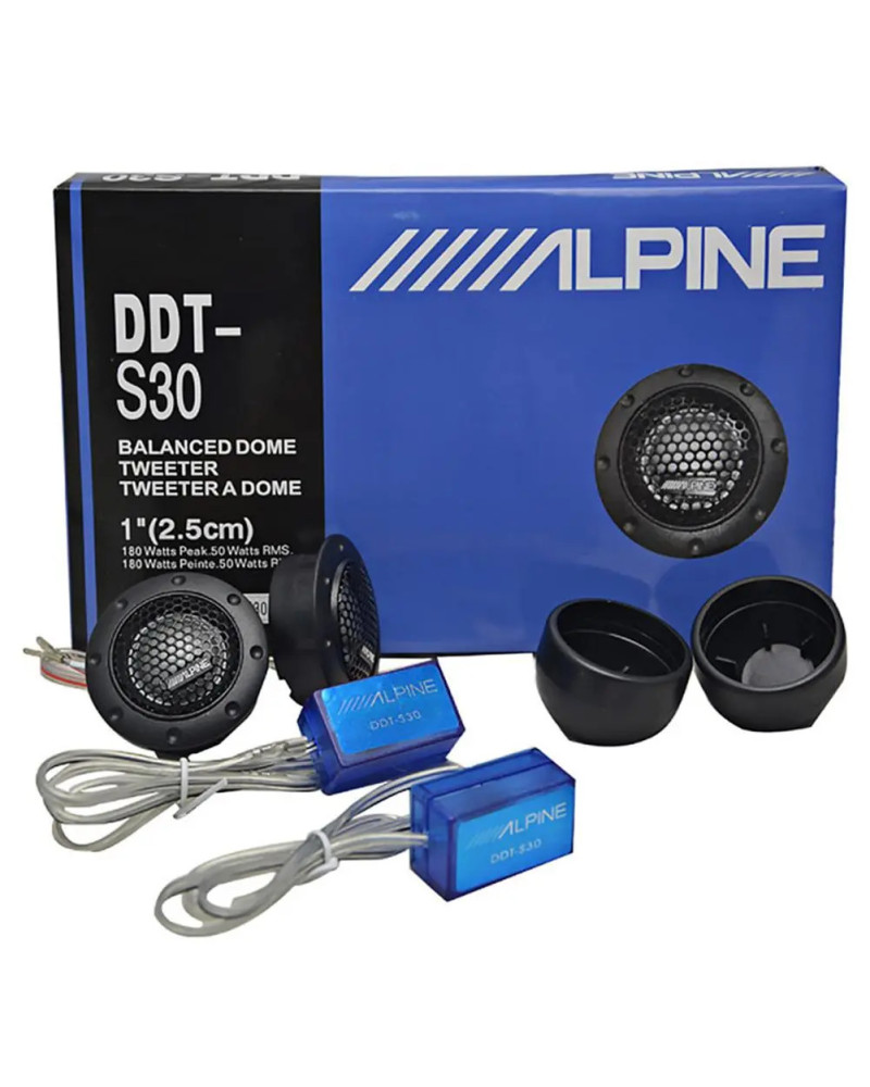 ALPINE-Altavoces estéreo de DDT-S30 para coche, Tweeters de 180W para música de cúpula suave equilibrada, Audio de coche, Cajas 