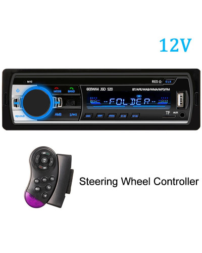 Radio estéreo Digital para coche, reproductor MP3, 1 din, Bluetooth, 60w x 4, FM, Audio, música, USB/SD, entrada auxiliar en el 