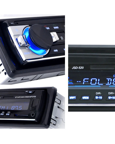 Radio estéreo Digital para coche, reproductor MP3, 1 din, Bluetooth, 60w x 4, FM, Audio, música, USB/SD, entrada auxiliar en el 