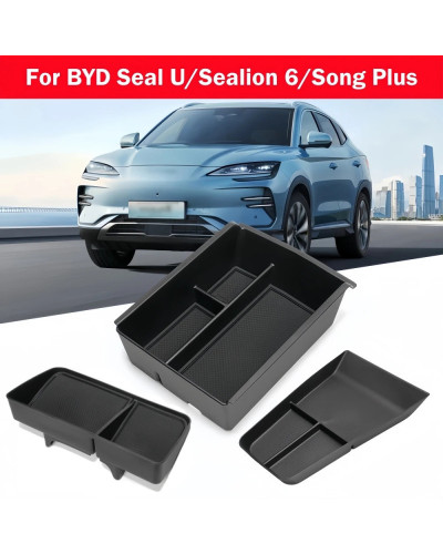 Caja de almacenamiento con reposabrazos, portavasos para BYD Seal U Se