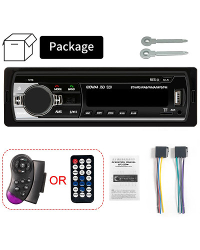 Radio estéreo Digital para coche, reproductor MP3, 1 din, Bluetooth, 60w x 4, FM, Audio, música, USB/SD, entrada auxiliar en el 