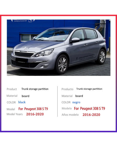 Para Peugeot 308 S T9 2016 ~ 2020 2017 2018 MK2 partición de almacenam