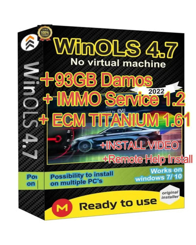 Newest ECU Programming Tool Winols 4.7 Software+ 93GB Damos Files +ECM