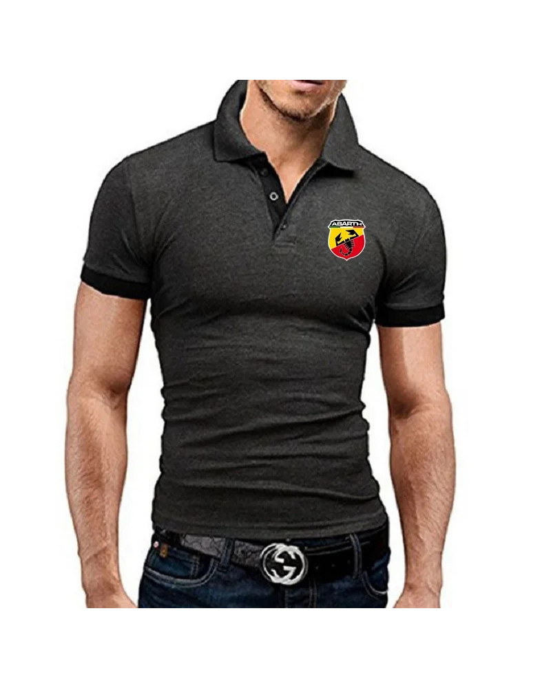 Polos transpirables de verano para hombre, camisetas informales de manga corta, camisetas con logotipo de Abarth Scorpion, ropa 