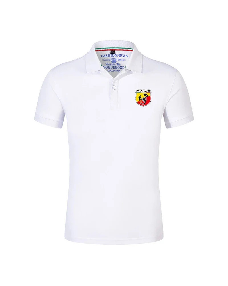 ABARTH-Polo informal de manga corta para hombre, camiseta de Color sólido, Camiseta clásica para exteriores, verano, 2024