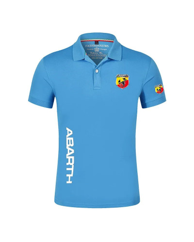 ABARTH-Polo informal de manga corta para hombre, camiseta de Color sólido, Camiseta clásica para exteriores, verano, 2024