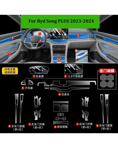 Para Byd Song PLUS 2023-2024 puerta Interior de coche consola central 