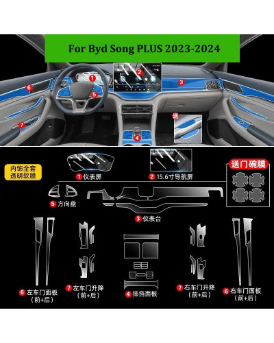 Para Byd Song PLUS 2023-2024 puerta Interior de coche consola central 