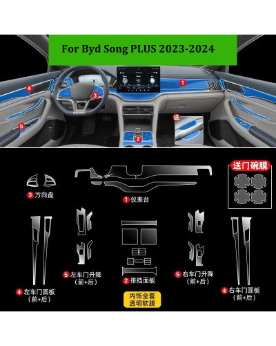 Para Byd Song PLUS 2023-2024 puerta Interior de coche consola central 