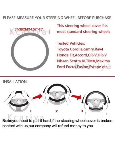 Cubierta de cuero genuino para volante de coche, adecuado para BYD Ato